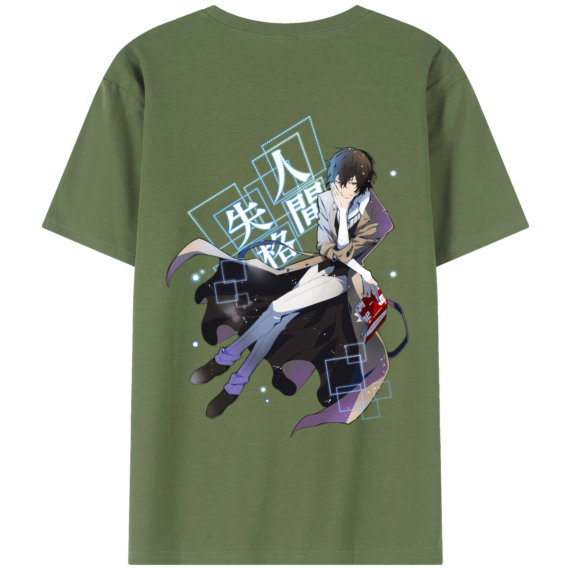 （画像用） 文豪ストレイドッグス Bungo Stray Dogs 綿100％ メンズ半袖Tシャツ（バックプリント） 通気性